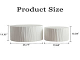 Nesting Coffee Table Set of 2 Round Wooden Coffee Tables Circle Modern Table for Living Room Bedroom W3081P315304