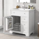 ZUN 30" Bathroom Vanity with Sink Top, Bathroom Vanity Cabinet with Door and Two Drawers, MDF Boards, WF317773AAK