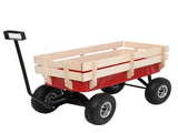 97x43x78cm Garden Iron Wood Four Wheel Garden Wagon 05908725