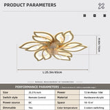 25.5In Ceiling Fan Titanium Gold with Light, Remote Control 3-Colour Temperature, 6-Speed Fanlight W1962P290691