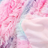 Tie Dye Soft Fluffy Rainbow Faux Fur Throw Blanket for Home 50"x63" Long Shaggytemu can only be 76658469