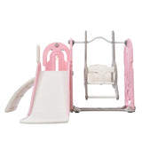 ZUN Toddler Slide and Swing Set 5 in 1, Kids Playground Climber Slide Playset with Basketball Hoop PP297714AAH