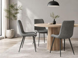 Modern PVC Upholstered Dining Chairs,Armless Side Chairs for Kitchen Dining Room, Set of 2 , Grey & B347P612996