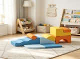 9-Piece Soft Play Set, Foam Blocks with Detachable Covers, for Climbing & Crawling, Multicolored 71938462