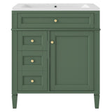 ZUN 30'' Bathroom Vanity with Top Sink, Modern Bathroom Storage Cabinet with 2 Drawers and a Tip-out 65790262