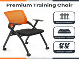 2 Pack Stackable Conference Room Chairs with Wheels, Folding Office Chair with Rebound Back, Padded 78072348
