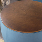 Round Ottoman Set with Storage, 2 in 1 combination, Round Coffee Table, Square Foot Rest W142065118