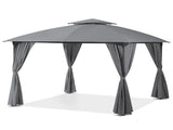 Patio Gazebo 10'x10', Outdoor Duty Party Tent Shelter With Double Roofs, Oxford Fabric Mosquito 60882905