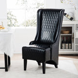 23.03" Wide Faux Leather High-Back Accent Chair, Comfy High Wingback Chair, Living Room Chair with W68057031