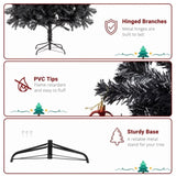 ZUN 7ft 1500 Branch PVC Branch Iron Bracket Christmas Tree Black 75151573