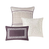 7 Piece Jacquard Comforter Set Purple King B03597200