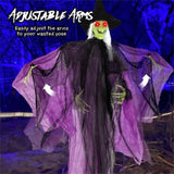 7.2ft Sound-Activated Halloween Witch - Eerie Arm Movements, Terrifying Sounds & Glowing Eyes for 49447258