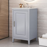 20.3" Bathroom Vanity with Sink, Functional Drawer, Door Shelf, Soft-closing Door, Grey N759P218643E