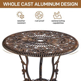 3 PCS Outdoor Bistro Set,Outdoor Patio Set, All-Weather Cast Aluminum Bistro Table Set for Backyard, 59012071