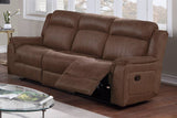 Contemporary Manual Motion Sofa 1pc Couch Living Room Furniture Dark Coffee Breathable Leatherette B011133391