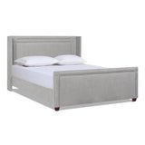 Elle Wingback Upholstered King Bed, Silver Grey Polyester B2719P245936