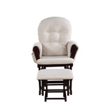 Mason Glider and Ottoman Espresso Wood and Latte Fabric B022P174721
