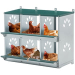 ZUN Chicken Nesting Box, 6 Room Metal Nesting Boxes for Chicken,Galvanized steel Nesting Boxes for W1422P246452