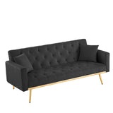 BLACK Convertible Folding Futon Sofa Bed , Sleeper Sofa Couch for Compact Living Space. W58842966