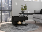 ZUN Black Wengue 1-Drawer 1-Shelf Lift Top Coffee Table B06280371