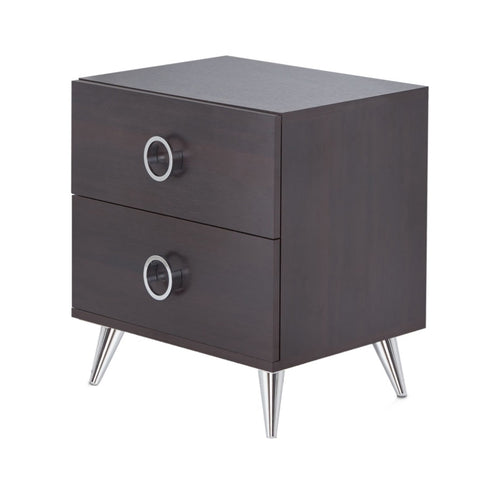 ZUN Espresso 2-Drawer Rectangular Accent Table B062P181401