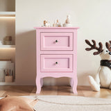 Macaron powder, MDF spray paint, 40*30*60cm, two-drawer bedside table, pastoral style 1pc 66169456