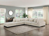 1pc Modern Living Room Furniture Modular Armless Chair Plush Beige Corduroy Fabric Upholstery B011P220636