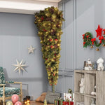 ZUN 6ft Upside Down Hanging Quarter Tree, Christmas tree hanging from the ceiling, Xmas Tree with 300 PX307764AAF