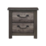 Gray Finish 2-Drawers Storage Nightstand 1pc Wooden Furniture Traditional Design Bedside Cabinet B011P227625