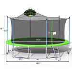 ZUN 16FT Trampoline for Adults & Kids with Basketball Hoop, Outdoor Trampolines w/Ladder and Safety 81118415