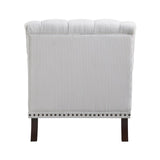 Luxurious Living Room Accent Chair 1pc White Gray Fabric Upholstered Button Tufted Nailhead Trim B011126021