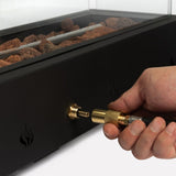 28 inch Tabletop Fire Pit, Propane Gas Fire Pit with Quick Connect Joint, Glass Wind Guard and Lava W853P143553