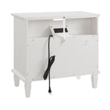 Open Space and 2 Drawers Dresser Nightstand with Charging Station, Farmhouse End Table with USB W1693P216932
