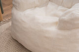010-Soft Teddy Fabric Tufted Foam Bean Bag Chair With Teddy Fabric Ivory White W52741087