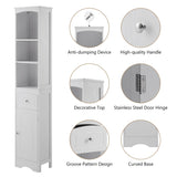 Tall Bathroom Cabinet, Freestanding Storage Cabinet with Drawer, MDF Board, Adjustable Shelf, White WF289423AAK