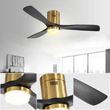 52 Inch Low Profile Ceiling Fan with Remote Control 3 Solid Wood Blades,52 Inches Suitable for W934P147070