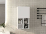 Wall Cabinet with Sink, 1 Door, 5 Shelves, White B097P350333