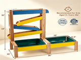 3-in-1 Kids Sand Water Play Table, Fir Wood Outdoor Sensory Activity Table with Faucet & 82841492