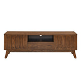 ZUN Mid Century Modern Fluted TV Stand for 65 inch TV, Entertainment Center with Storage, Farmhouse Wood W1801P195690