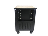4 DRAWERS MULTIFUNCTIONAL TOOL CART WITH WHEELS AND WOODEN TOP-BLACK W1102111184