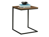 C-Shape Metal End Table, Canyon Walnut Finish 48634243