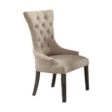 Beige and Weathered Espresso Tufted Side Chair B062P215496