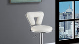 ZUN Adjustable Bar stool Gas lift Chair White Faux Leather Chrome Base metal frame Modern Stylish Set of HS00F1642-ID-AHD