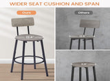 Bar Table Set with 4 Bar stools PU Soft seat with backrest, Grey, 47.24'' L x 23.62'' W x 35.43'' H 17125844