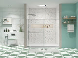 Bypass shower door, sliding door, with 1/4" tempered glass and Polished finish 56-60"x70" W2122131034
