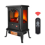 1500W Freestanding Three-door Glass 3D Flame Fireplace with Remote Control/Quartz tube heating/Fake 99663801