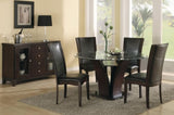 ZUN Modern Contemporary Dining Side Chairs Set of 2 Dark Brown Faux Leather Upholstered Espresso Finish B011P255724