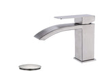 Waterfall Spout Bathroom Sink Single Handle Faucet with Pop-Up Drain 56845702