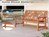 Solid Hardwood 2-Person Garden Bench, 660 LBS Capacity Ergonomic Patio Loveseat 29247752