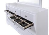 Traditional 7 Drawer Dresser in White made with Wood 808857710864